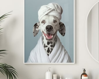 Custom Pet Portrait from photo, Dog Bathroom Art, Personalized Bathroom Dog Portrait, Dog Bathtub Print, Funny Dog Portrait, Dog Mom Gift