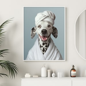 Bathroom Dog Art, Custom Pet Portrait Funny