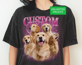 Comfort Colors Custom Dog Shirt, Custom Pet Shirt, Custom Bootleg Shirt, Vintage Dog Tee, Cat Custom Shirt, Gift for Dog Owner, Cat Shirt