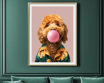 Custom Dog Portrait, Funny Dog Portrait, Pet Owner Gift, Custom Dog Wall Art, Pet Home Decor, Personalized Pet Poster, Home Pet Portrait