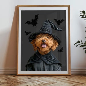 Halloween Pet portrait. Custom dog poster from photo.