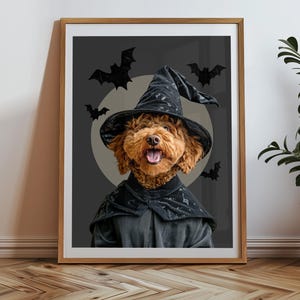 Halloween Dog Portrait. Halloween home decor.
