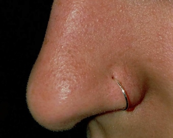 Itty Bitty Tiny Delicate Dainty Comfortable Infinity Nose Nostril Body Ring Hoop Stud Jewelry Pierced Piercing Earring Sterling Gold Filled