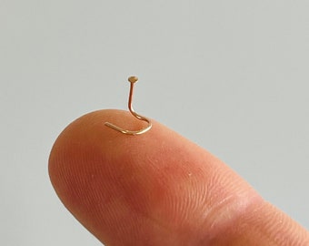 Rose Gold Filled Itty Bitty Nose Stud Ring Jewelry Tiny Piercing Flush or Ball End Small Minimal and Dainty Delicate