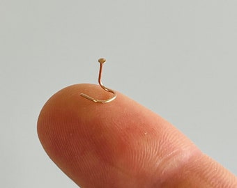 Rose Gold Filled Itty Bitty Nose Stud Ring Jewelry Tiny Piercing Flush or Ball End Small Minimal and Dainty Delicate SUPER FAST SHIPPING