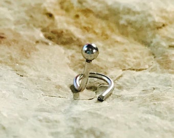 Stainless Steel Itty Bitty Nose Stud Ring Jewelry Tiny Piercing Flush Ball End Small Minimal and Dainty Sensitive Skin