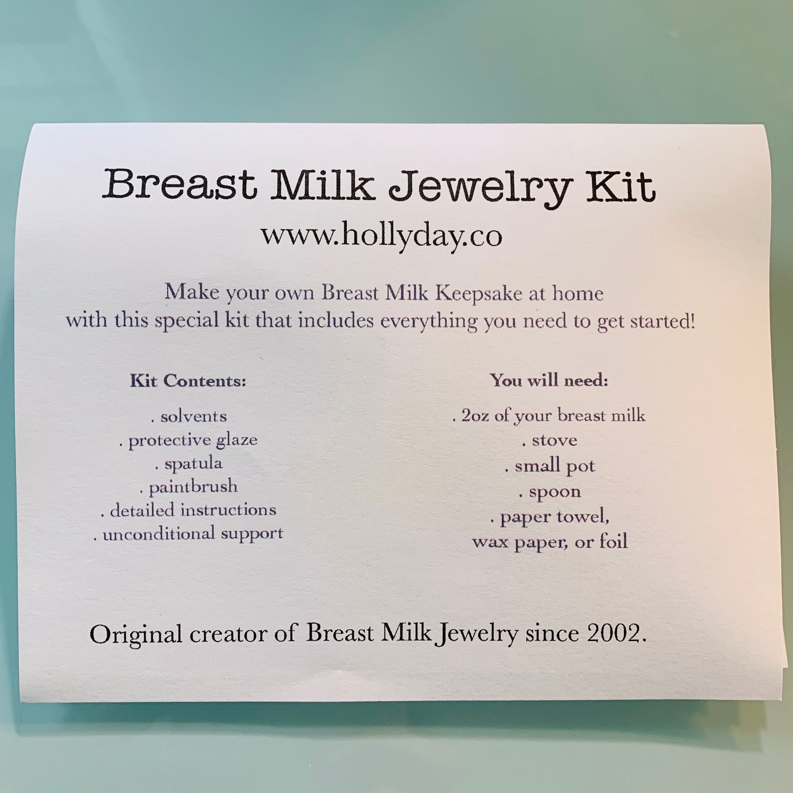 breast milk heart locket kit - hollydayco
