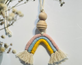 Macrame Rainbow Car Essential Oil Diffuser Decoration Charm Unique Gift Stocking Stuffer Wall Home Decor Ornament Baby