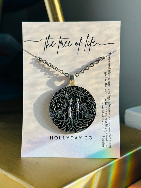 FAMILY Tree of Life Necklace Pendant Chain Mother Earth Spiritual Parents  Children Kids Mom Grandma Grandmother Mother's Day Gift