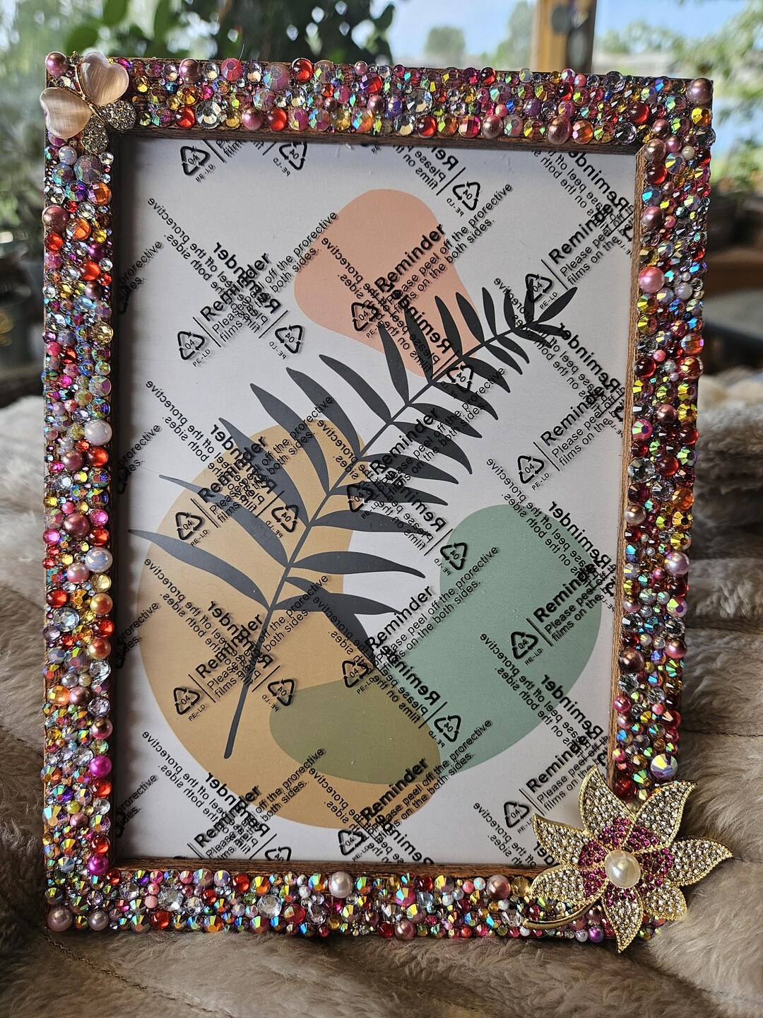 Rhinestone Picture Frame: Floral Butterfly Bling Decor - Etsy