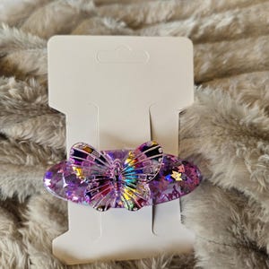 Hair clip with butterfly, Alligator type clips, resin clip about 3 inches