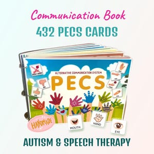 Autism Visual Aids for Kids | PECS Communication Book with 432 Flashcards for Speech Therapy