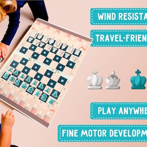 Lernschachset mit Brett für Kinder, wie man Schach für Kinder spielt, Grundschulschachfiguren, Aktivitäten zu Hause