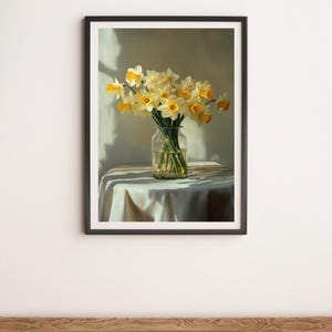 Gelbe Narzissen im Morgenlicht Wand Kunst Digitales Poster Print