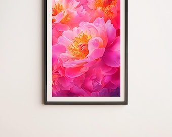 Peony Flower Wall Art Digital Poster Print