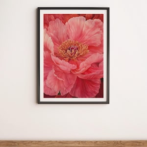 Large Peony Flower Wall Art Digital Poster Print