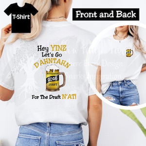 Pittsburgh Football Draft 2026 FRONT AND BACK Heavy Cotton Tee, Fan Gift, Pittsburghese Saying Shirt, Hey Yinz Lets Go Dahntahn