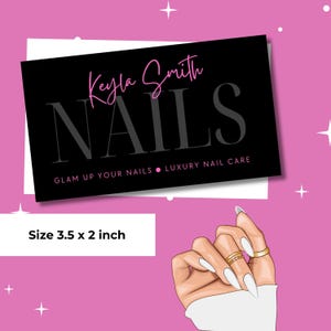 Nageltechniker-Visitenkarte - Bearbeitbares QR-Code-Design - DIY Canva Nail Tech-Visitenkarten - Minimalistische Nail Tech-Visitenkarten - BC16.