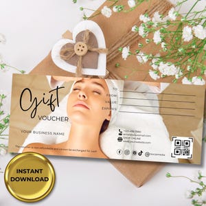 Beauty Salons Vouchers | Gift Vouchers Salon | Gift Certificate Template | Spa Day Voucher | Hair Salon Gift Certificates, GV06.