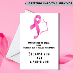 Brustkrebs Überlebende Karten, Druckbare Grußkarten Brustkrebs frei, Beat Brustkrebs Zitat, Beat Cancer Karte.