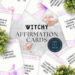 Affirmation Cards Printable, Positive Mindfulness Deck, Digital Self-Care Cards, Motivational Quotes for Growth, Law of Attraction, SWAF02.