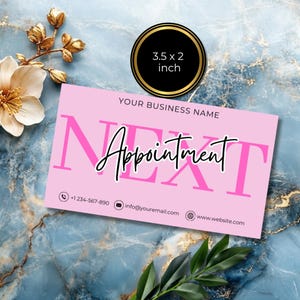 Herinneringskaart afspraak, visitekaartje, bewerkbare afspraak in canva, afdrukbare reserveringsherinnering, gepersonaliseerde afspraakkaarten, AP01.