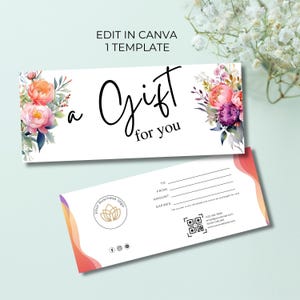 Modèle de chèque-cadeau, bon d'achat modifiable pour esthéticienne, carte-cadeau imprimable pour salon de beauté, carte-cadeau bricolage, bon-cadeau GV13 pour cheveux et ongles.