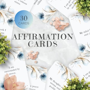 Affirmationskarten Vorlage, Motivationskarte, Flash Karten, Positivitätskarten, Angst Bewältigungskarten, Mentale Gesundheit, AF1