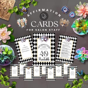 Affirmation Cards for Staff Printable, Positive Encouragement Cards, Motivational salon  Decor, Gratitude Gifts, Positive Affirmation, AF05.