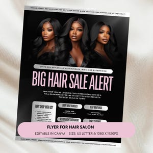 Hair Specials Flyer, Editable Template, Hair Sale Price List, Price List Flyer, Luxury Hair Pricing Flyer, January Hair Sale Flyer, SWHFL01