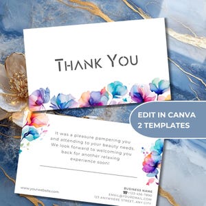 Small Business Thank You Card Template | Modern Business Thank You Card | Thank You For Your Order | Package Insert Card  | TY08.