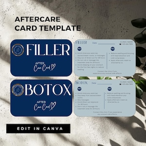 Botox Nachsorge Kartenvorlage | Gesichtsführer | Ästhetische Nachpflege | Ästhetische Schönheit | Dermal Filler Aftercare Karten | ACC03