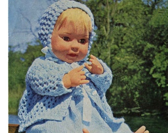 Vintage Dolls Clothes Knitting Pattern Bestway 4004