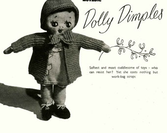 Vintage Dolly Dimples Soft Toy Knitting/Sewing Pattern - Dale Stratford 9