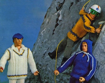 Vintage Action Man Outfits, (Moutaineering, Jogging and Cricket, Knitting Pattern, 1960 (PDF) Pattern, Robin 2715