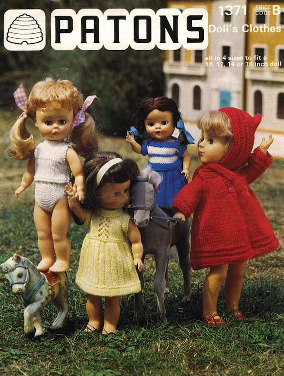10-20 Inch Doll Vintage Patons Doll Knitting Pattern