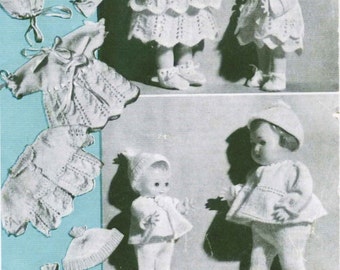 Vintage Dolls Outfits for 7" Doll, & Dolls Outfit for 10" Doll, Knitting Pattern, 1950/1960 (PDF) Pattern, Bestway 2369