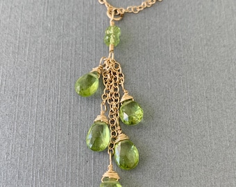 Green Peridot Necklace, August Birthstone Necklace