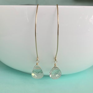 Long Crystal Earrings, Long Teardrop Earring, Bridesmaid Earrings, Silver Long Earrings, Long Dangle Earrings