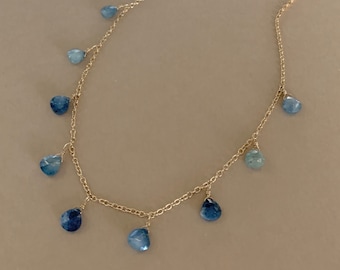 Blue Sapphire Necklace, Natural Sapphire, September Birthstone, Silver, Gold or Rose Gold Filled