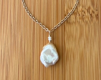 Keshi Pearl Necklace, Beach Wedding Necklace