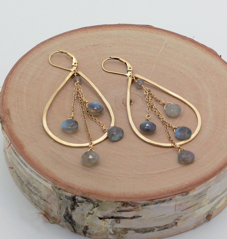 Nuance Labradorite Raindrop Earrings