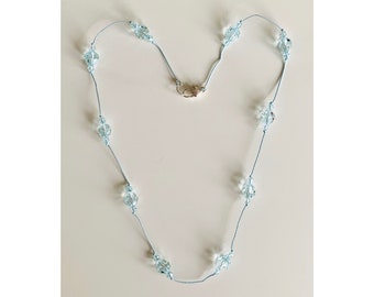 Floating Swarovski Crystal Necklace - Aquamarine