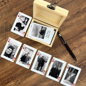 Cartes à jouer personnalisées, alternatives aux livres d'or de mariage, cartes à jouer avec photo personnalisées pour les couples ou les membres de la famille.