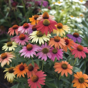 Echinacea x Hybriden Dreamcoat coneflower seeds Paradiso White Red Yellow Orange Purple Pink