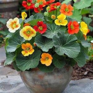 Zwerg Kapuzinerkresse Samen Tropaeolum Majus Nanum Tom Daumen essbare aromatische Zierjahresblumen für den Garten drinnen