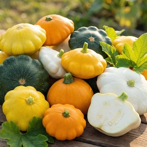 Patisson Squashfrön Cucurbita Pepo Ettårig Färgblandning