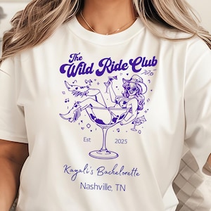 Bachelorette Weekend Shirt, Coastal Cowgirl Logo, Bachelorette Favor, Retro Bride Party Design, Hand Drawn Cowgirl Clipart, Canva Template