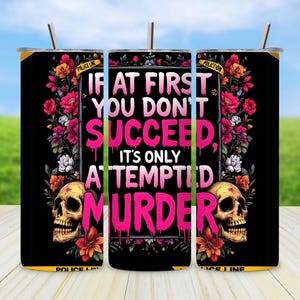 True Crime Murder Mystery 20 oz Skinny Tumbler Wrap Sublimation Design, Reading Tumbler, Book Lovers Tumbler, Digital Download PNG