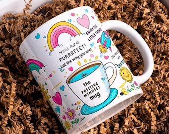 Motivational Mug Wrap PNG: Positive Affirmations, Sublimation Design (Digital Download 11oz & 15oz Mugs)